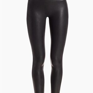 SPANX Faux Leather Black Leggings - Size L